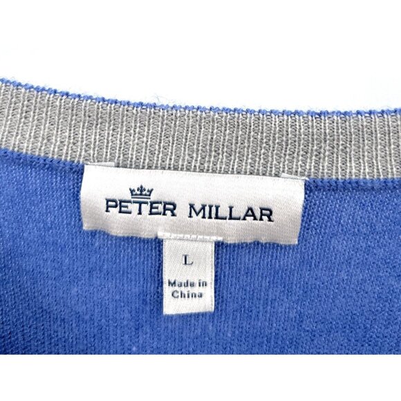 Peter Millar Sweater Men's Sz L Pullover Crew Neck Crown Soft Silk Wool EUC - Picture 2 of 5